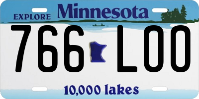 MN license plate 766LOO