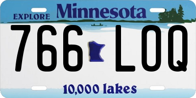 MN license plate 766LOQ