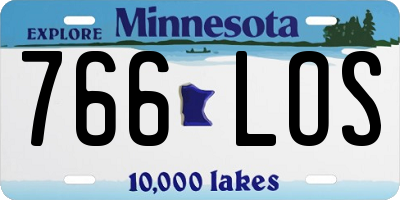 MN license plate 766LOS