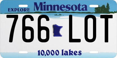 MN license plate 766LOT