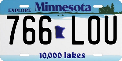 MN license plate 766LOU