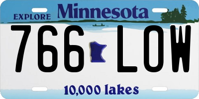 MN license plate 766LOW