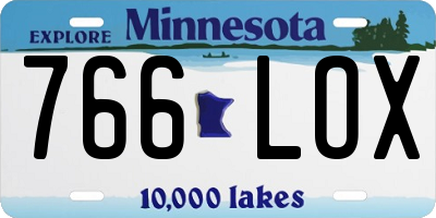 MN license plate 766LOX