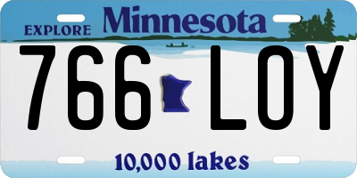 MN license plate 766LOY