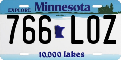 MN license plate 766LOZ