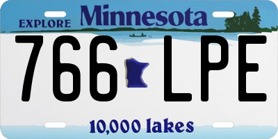 MN license plate 766LPE