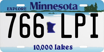 MN license plate 766LPI