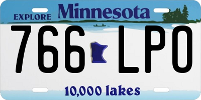 MN license plate 766LPO