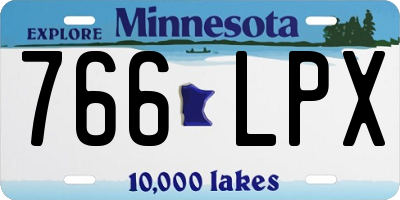 MN license plate 766LPX