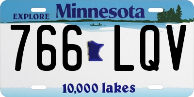 MN license plate 766LQV
