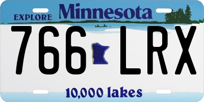 MN license plate 766LRX