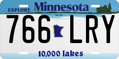 MN license plate 766LRY
