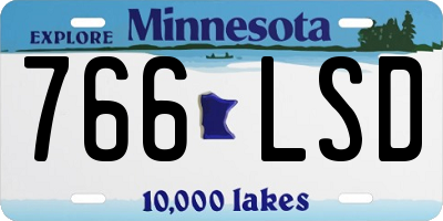 MN license plate 766LSD
