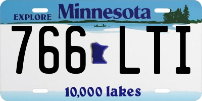 MN license plate 766LTI
