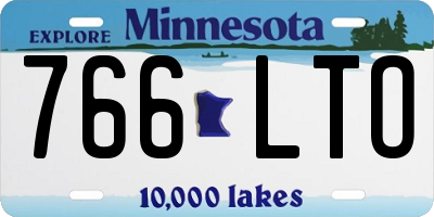 MN license plate 766LTO