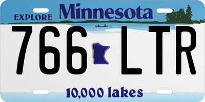 MN license plate 766LTR