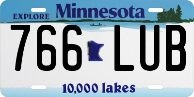 MN license plate 766LUB