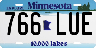 MN license plate 766LUE