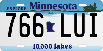 MN license plate 766LUI
