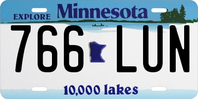 MN license plate 766LUN