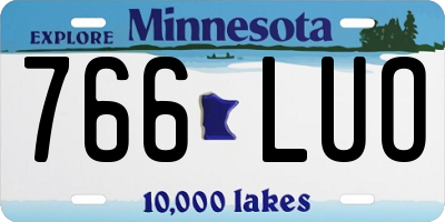 MN license plate 766LUO