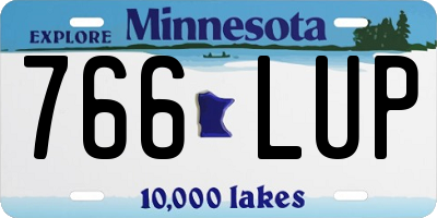 MN license plate 766LUP