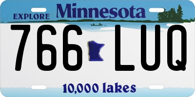 MN license plate 766LUQ