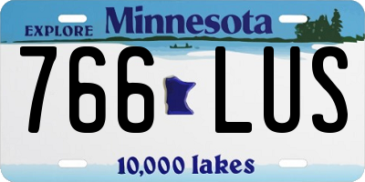 MN license plate 766LUS