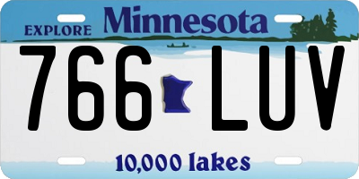MN license plate 766LUV