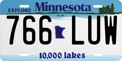 MN license plate 766LUW