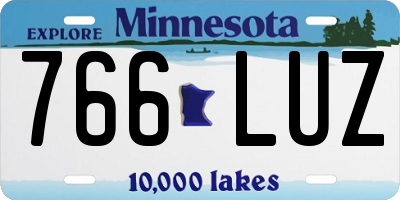 MN license plate 766LUZ