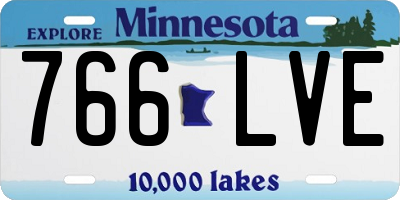 MN license plate 766LVE