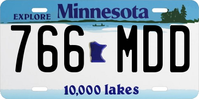MN license plate 766MDD