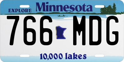 MN license plate 766MDG