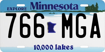 MN license plate 766MGA