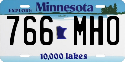 MN license plate 766MHO