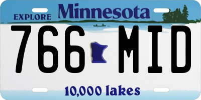 MN license plate 766MID