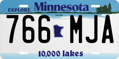 MN license plate 766MJA