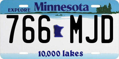 MN license plate 766MJD