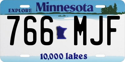 MN license plate 766MJF