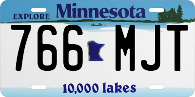 MN license plate 766MJT