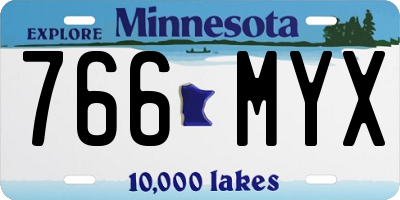 MN license plate 766MYX