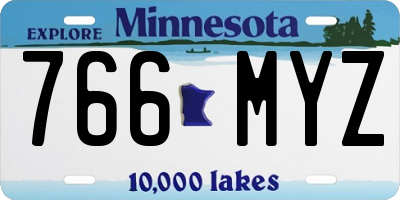 MN license plate 766MYZ