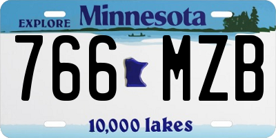 MN license plate 766MZB