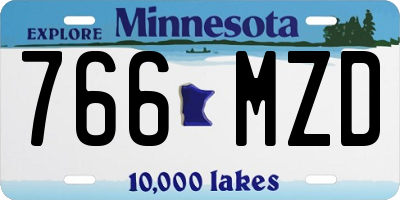 MN license plate 766MZD