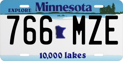 MN license plate 766MZE