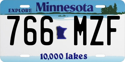 MN license plate 766MZF