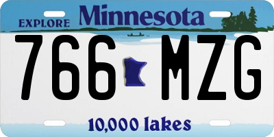 MN license plate 766MZG