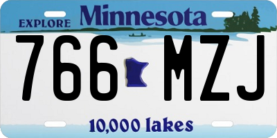 MN license plate 766MZJ