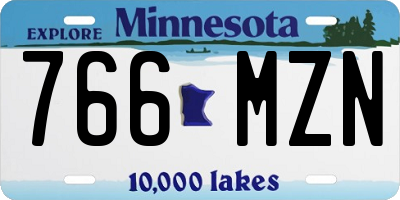 MN license plate 766MZN